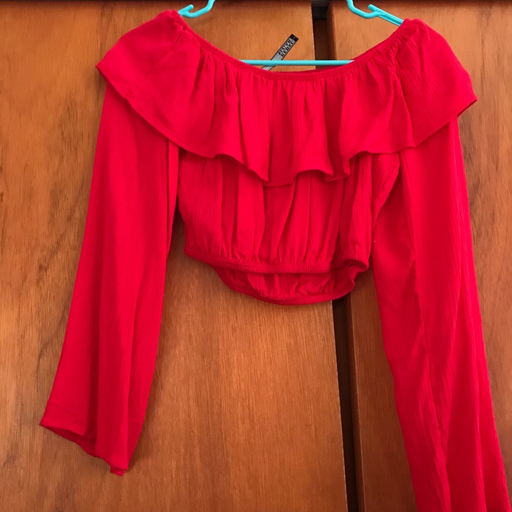 Red crop top